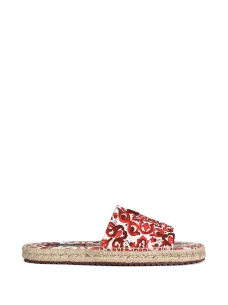 Espadrile Dolce & Gabbana cu imagine din canvas alb
