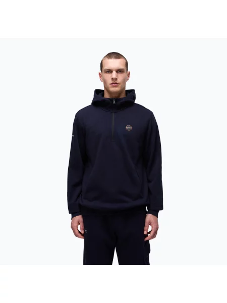 Mikina Napapijri B-Badge Half Hooded blu marine