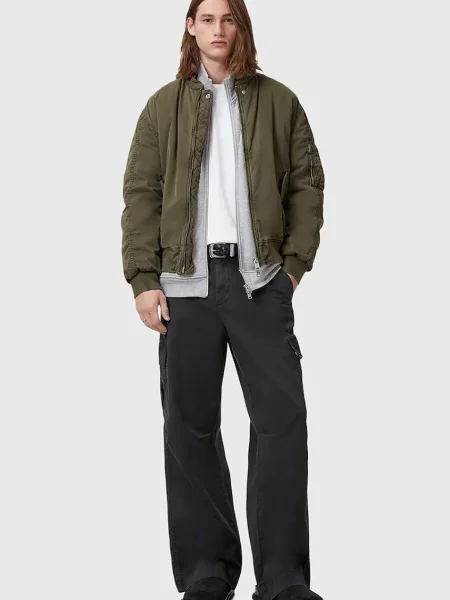 AllSaints pantaloni FLYNN barbati cu fason cargo negru