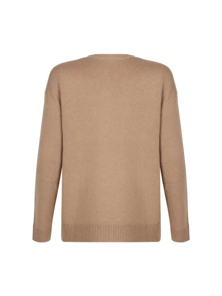 Sweter Max Mara z cekinami z kaszmiru brązowy