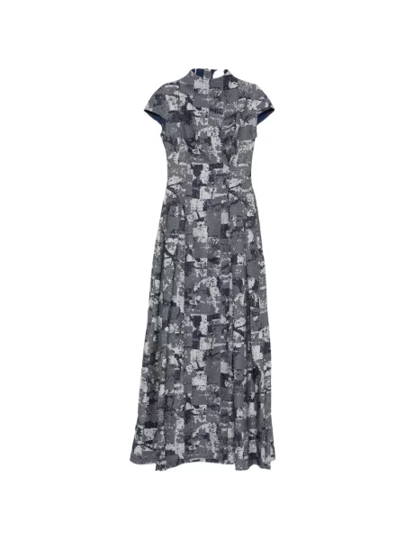 Rochie maxi Leen Mougrhabi cu imagine cu imprimeu abstract gri