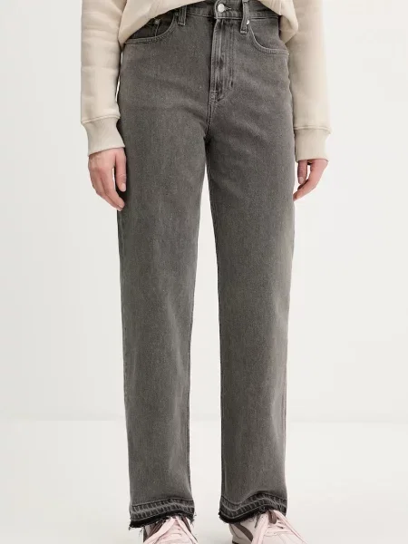 Tommy Jeans blugi high waist gri