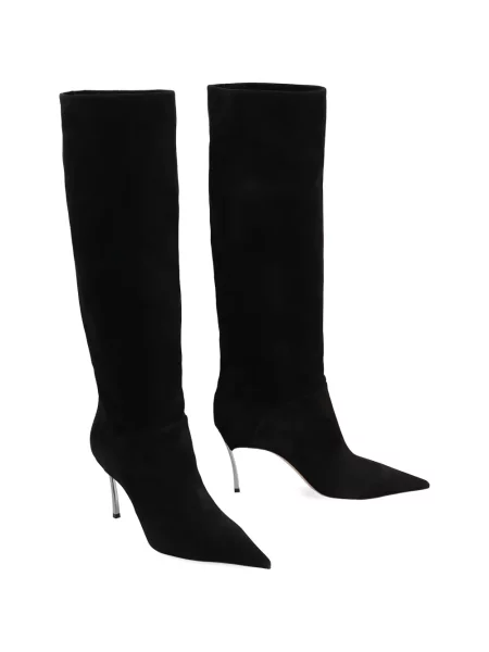 Botine Casadei din piele de căprioară negru