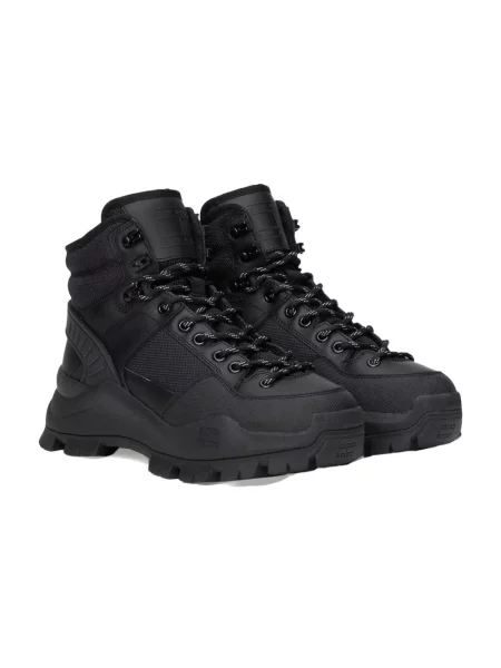 Tommy Jeans botki TJW FEMININE HYBRID BOOT na płaskim czarny