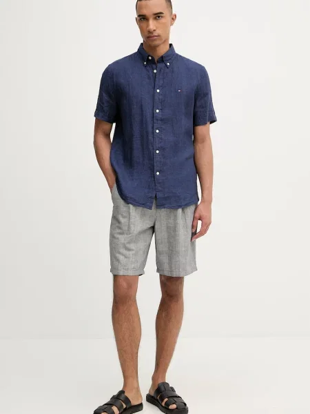 Tommy Hilfiger srajca lanena modra