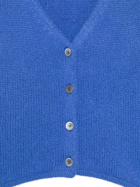 Kašmírový kardigan Incentive! Cashmere s výstřihem do v modrý