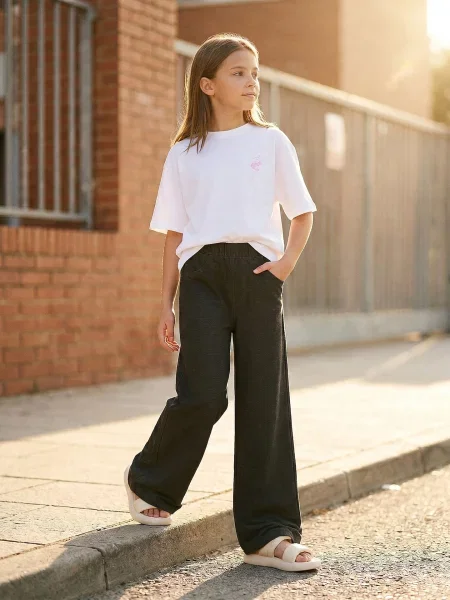 Sinsay Melírované džíny wide leg šedá