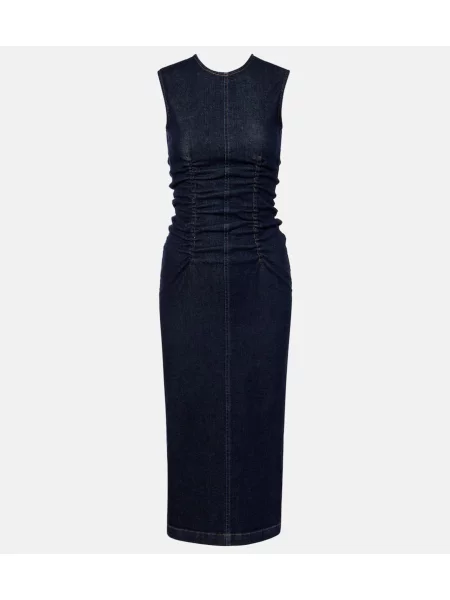 Rochie din denim Sportmax până la genunchi de costum albastru