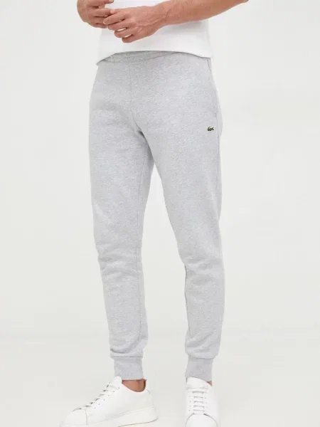 Спортивні штани Lacoste однотонні сірий