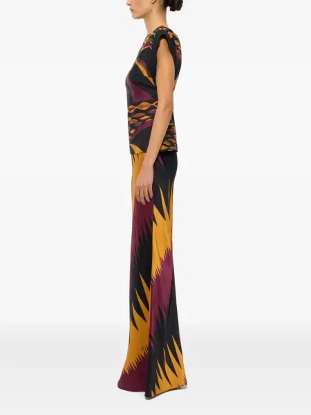 Fustă Pucci din satin cu imagine violet