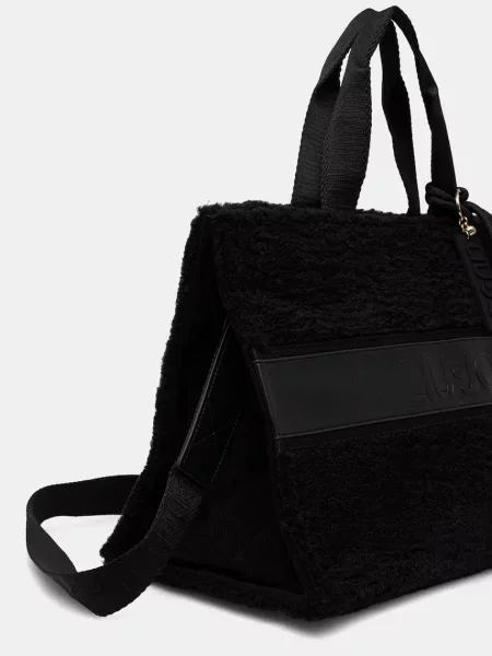 Geantă shopper Liu Jo din piele de oaie negru
