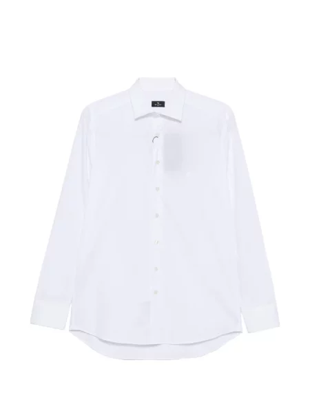 Lung cămașă Etro cu broderie albastru
