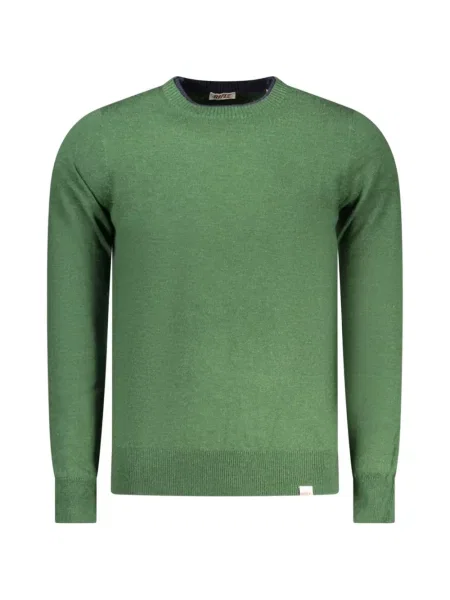 Pulover Rifle cu decolteu rotund verde