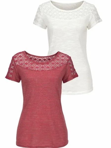 VIVANCE Majica rjasto rdeča / naravno bela