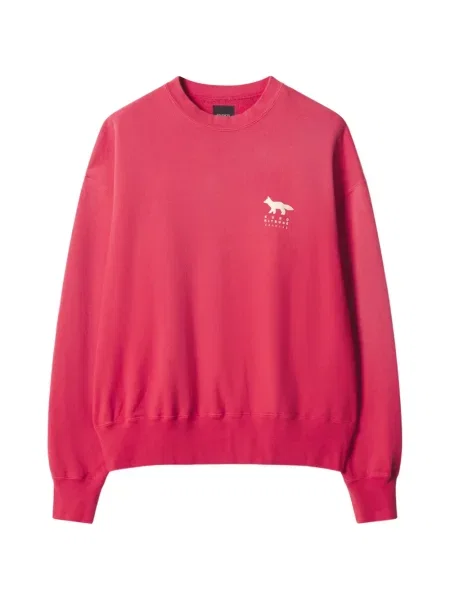 Hanorac Maison Kitsune cu imagine roșu