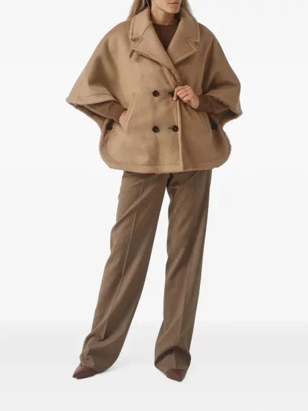 Lung pulover Max Mara cu decolteu rotund maro