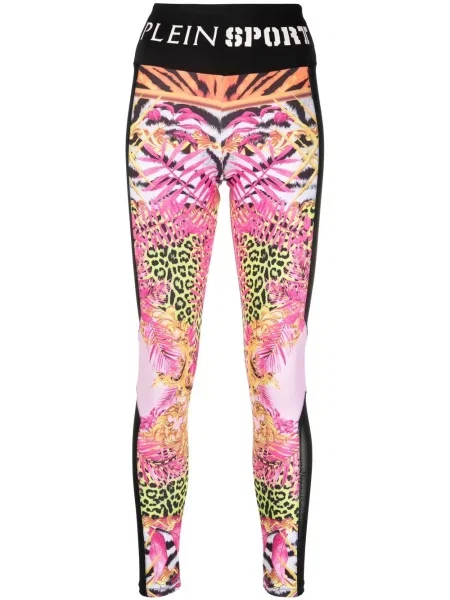 Leggings Plein Sport cu model floral cu imagine alergare negru