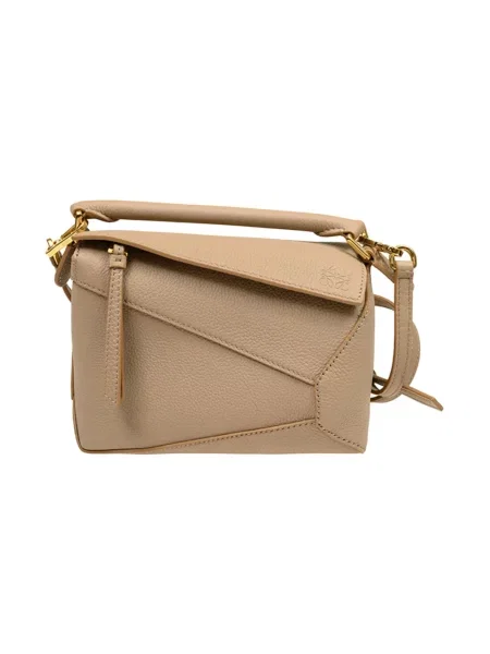 Mała mały torebka skórzana Loewe skórzana beżowa