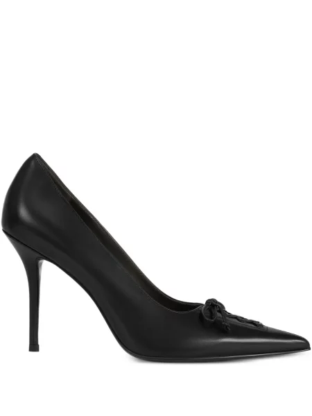 Pantofi cu toc Potamy cu șireturi din dantelă negru