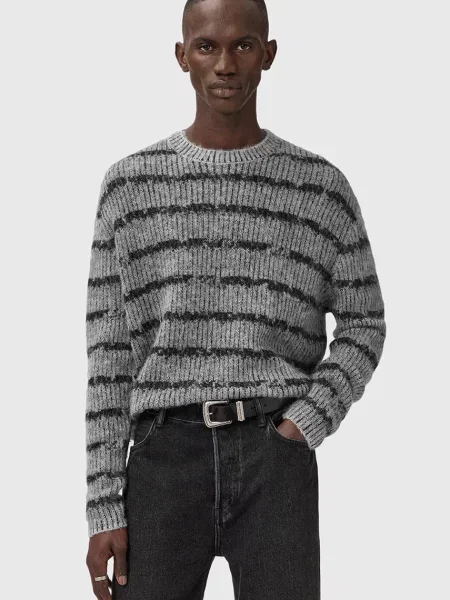 AllSaints pulover din amestec de lână DISSOLVED gri