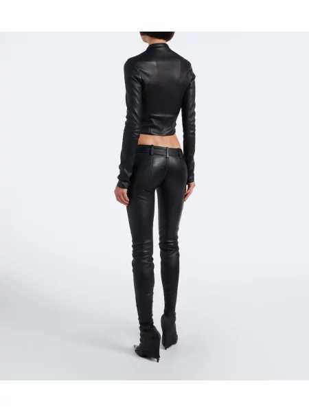 Pantaloni Gucci din piele negru