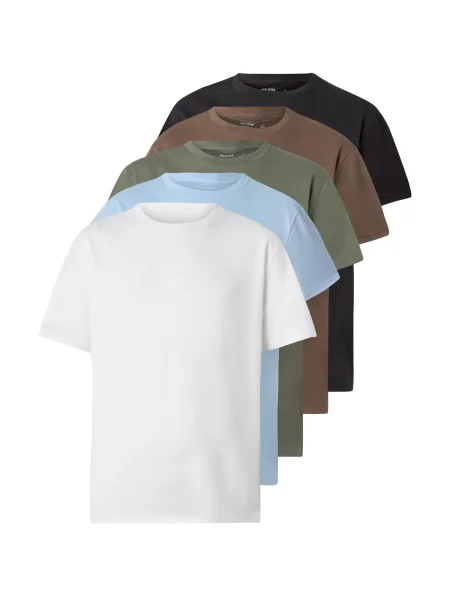 HOLLISTER Póló világoskék / barna / olíva / fekete fehér