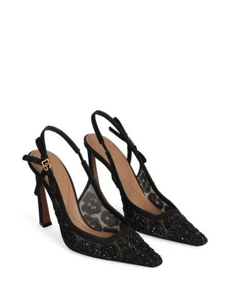 Pantofi cu toc Dolce & Gabbana din dantelă slingback negru