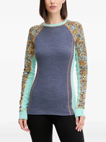 Lenjerie de corp termoactivă Smartwool cu model floral cu imagine albastru