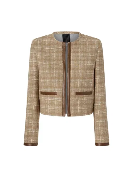 Kurtka skórzana Pinko beżowa