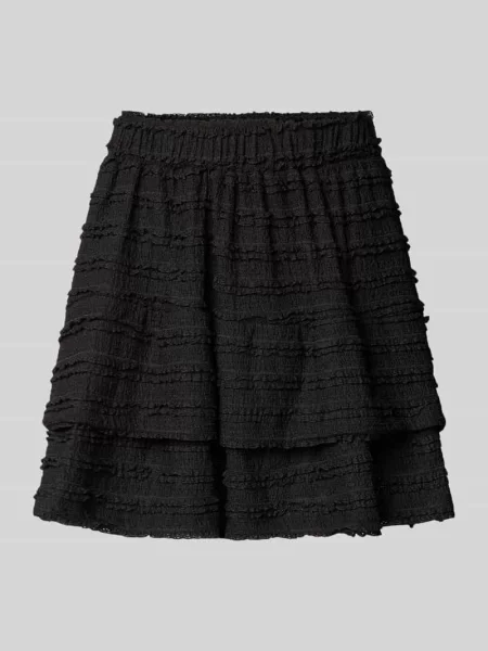 Spódnica mini rozkloszowana z falbanami model ‘GAYLE’ Only czarna