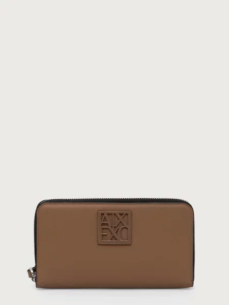 Armani Exchange portofel pentru femei cu imitație de piele bej