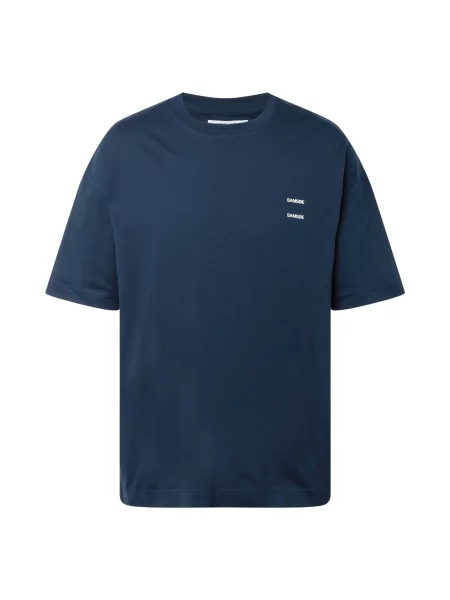 Samsoe Samsoe Tričko JOEL tmavomodrá biela