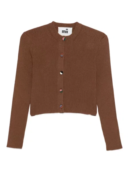 Kardigan Mii prążkowany brązowy