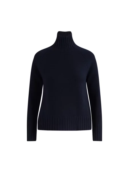Lniany sweter z golfem Max Mara czarny
