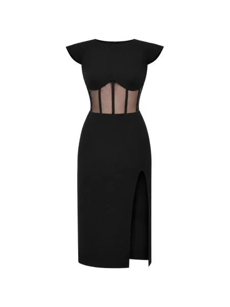 Rochie midi Monarh din dantelă negru