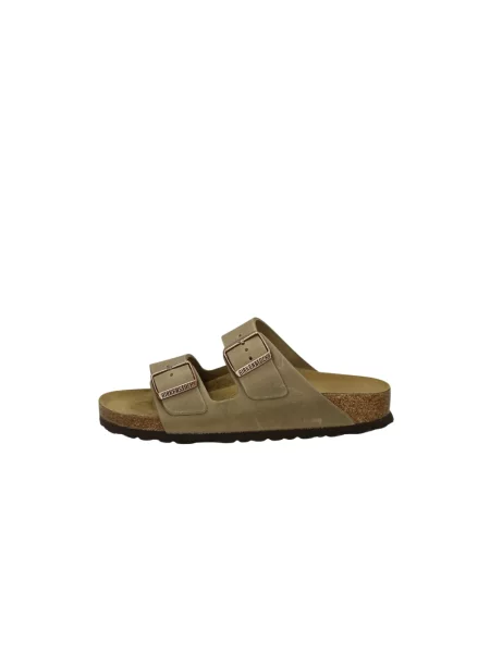Lekkie klapki Birkenstock skórzane brązowe