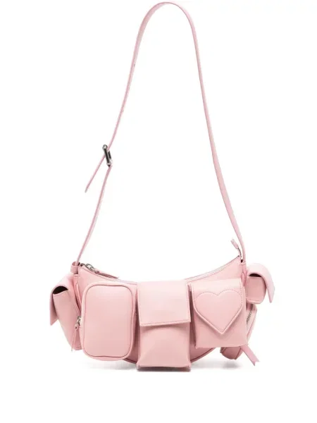 Geanta de piele Fiorucci din piele roz