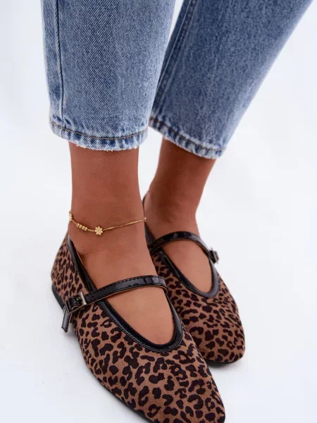Balerini Boto cu model leopard negru