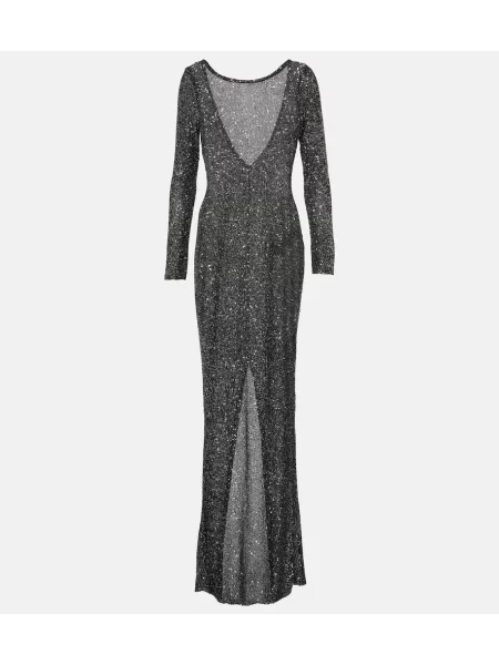 Obleka z odprtim hrbtom Alessandra Rich z odprtim hrbtom