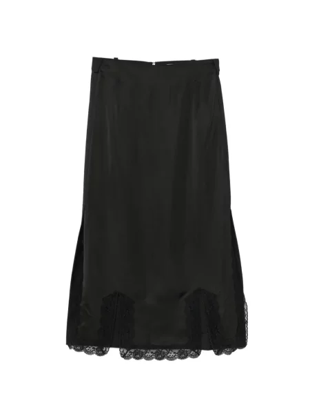 Fustă midi Sandro din dantelă negru