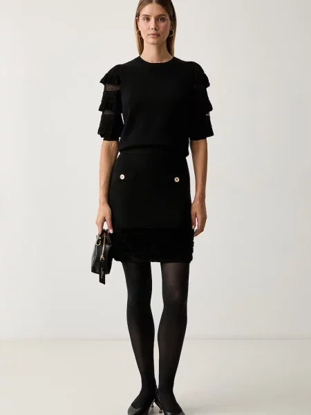 Twinset pulover z volno črna