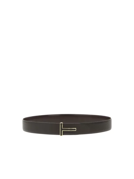 Pasek Tom Ford skórzany na sprzączkę elegancki brązowy