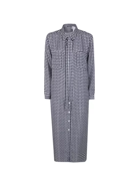 Rochie Laura Urbinati de mătase cu imagine de costum alb