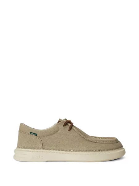 Papuci Polo Ralph Lauren din piele cu autograf cu cordon albastru