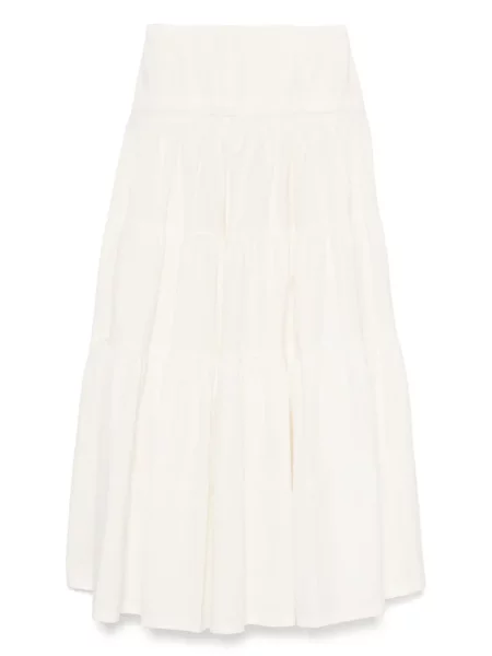 Fustă midi Mm6 Maison Margiela până la genunchi alb