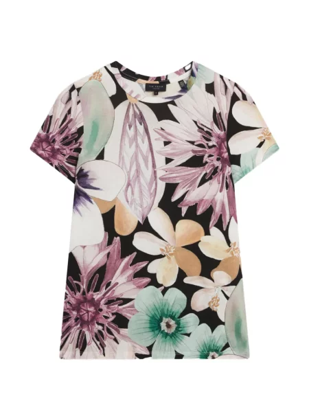 Tricou Ted Baker cu model floral cu imagine negru