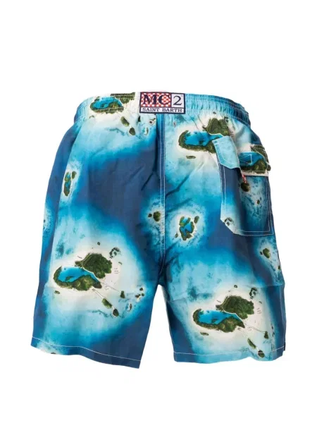 Slip de baie Mc2 Saint Barth cu autograf albastru