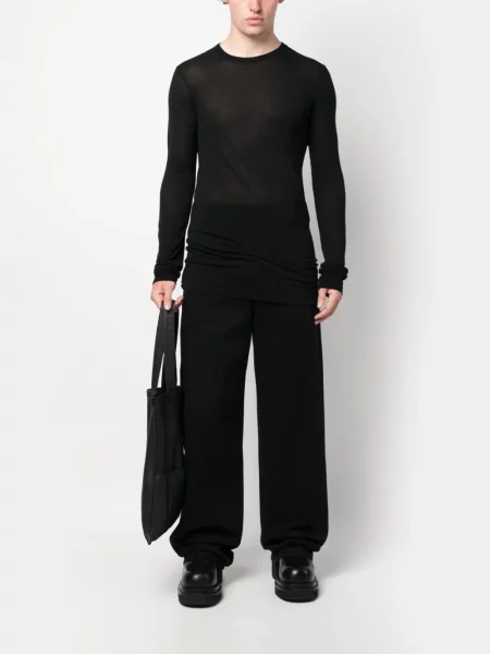 Megztas ilgas marškinėliai Rick Owens juoda