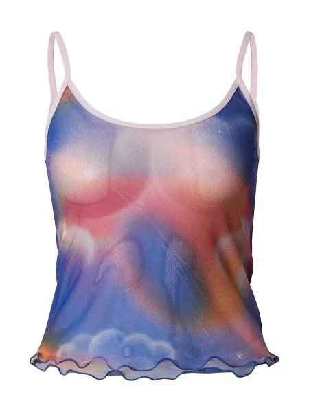 HUGO Top Dorinela modra / oranžna / brusnica bela