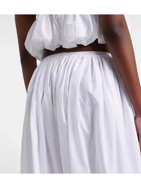 Pantaloni Alaïa cu dungi din poplin alb